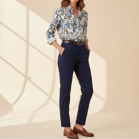 Tommy Hilfiger Blue & Gold Tassel Pattern Button Long Sleeve Up Shirt Old Money - Picture 4 of 12